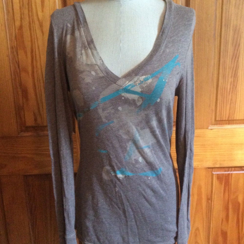 American Eagle Outfitters Brown Long Sleeve Top